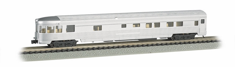 Bachmann Unlettered Aluminium 85ft Obs.Car, Lit Int. N Scale