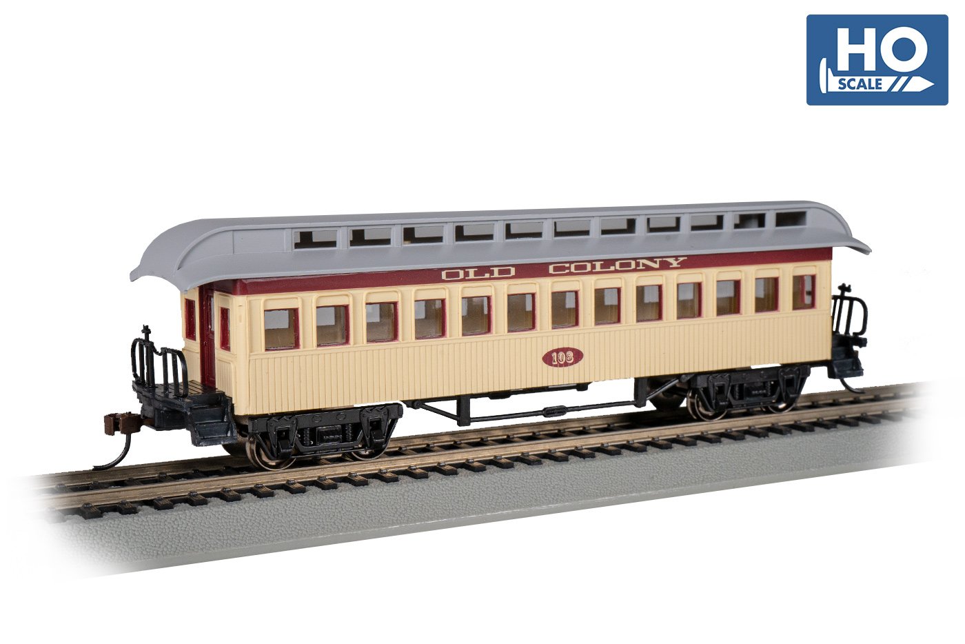 Bachmann Old Colony RR 1860-80s Era Coach #108. HO Scale