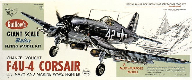 Guillows Vought F4U-4 Corsair 1:16 ScaleBalsa Model Kit, 781mm WS