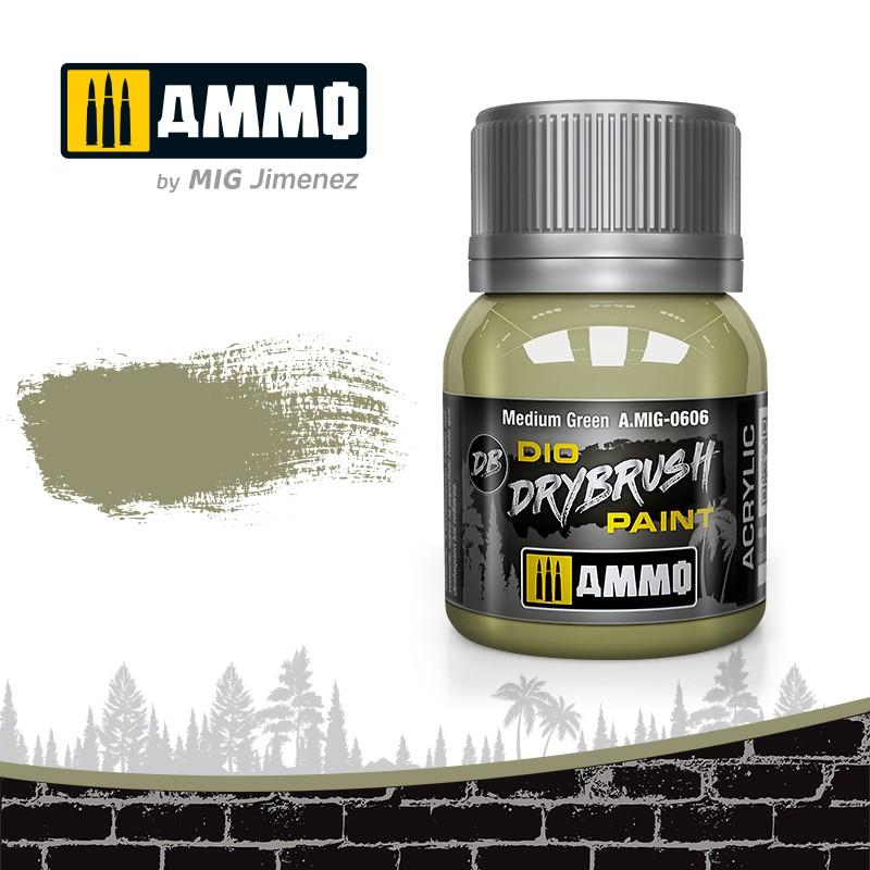 Ammo Drybrush Medium Green 40ml