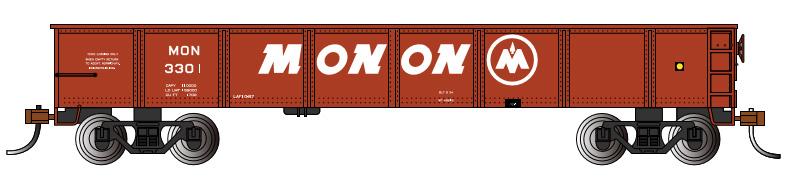 Bachmann Monon #3301 40ft Gondola, OxideRed. HO Scale