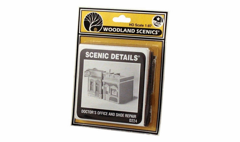 Woodland Scenics Doctors Office & Shoe Repair Sd, HO Scale