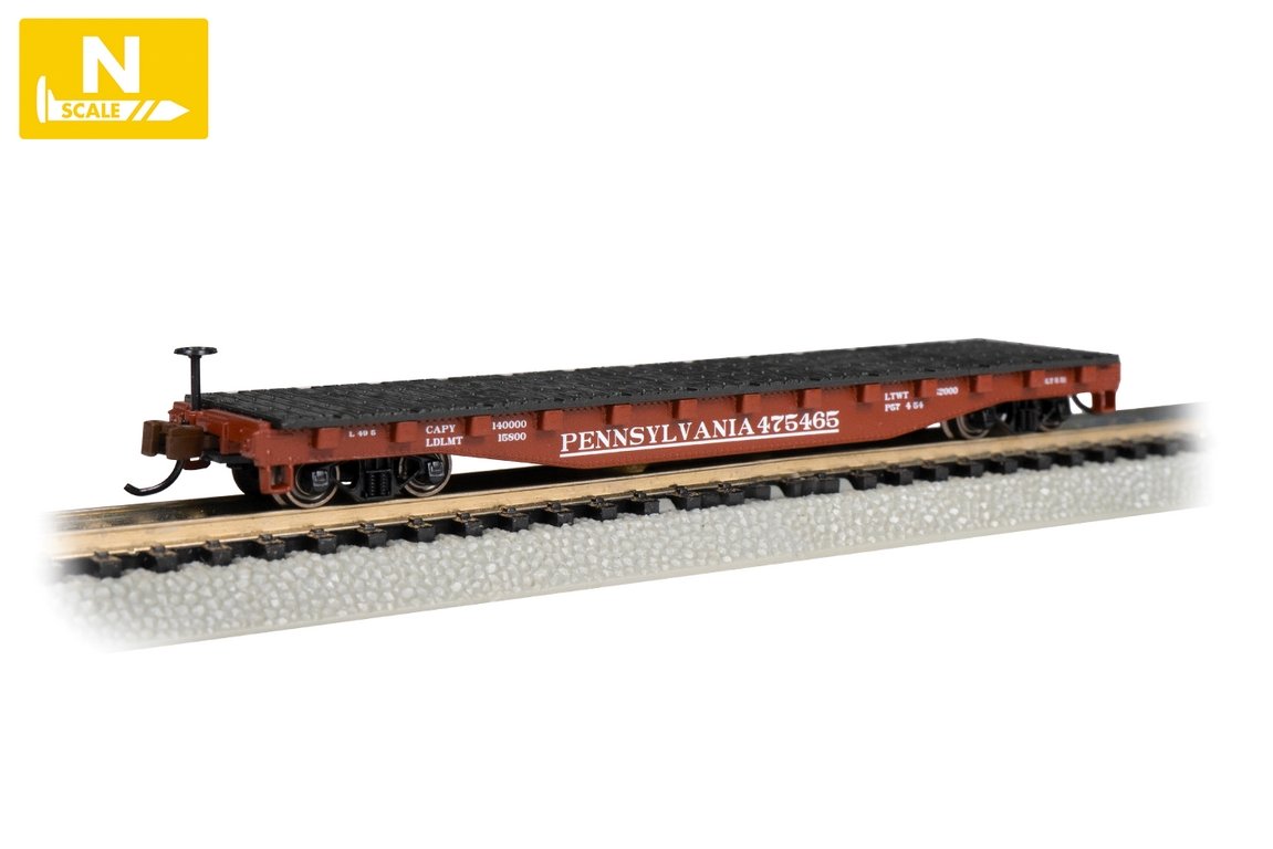 Bachmann Santa Fe ATSF #90852 52ft FlatCar. N Scale