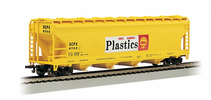 Bachmann Shell Chemical Plastics #5703 56ft ACF Ctr Flow Cvrd Hoppr HO