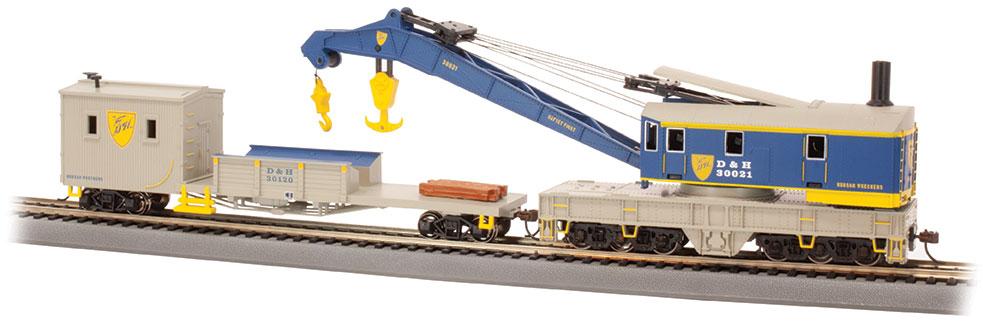 Bachmann Delaware & Hudson 250 Ton SteamCrane and Boom Tender. HO