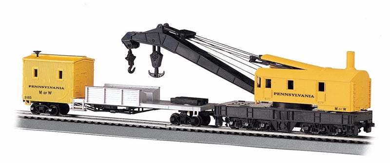 Bachmann Pennsylvania 250 Ton Steam Crane and Boom Tender. HO Scale