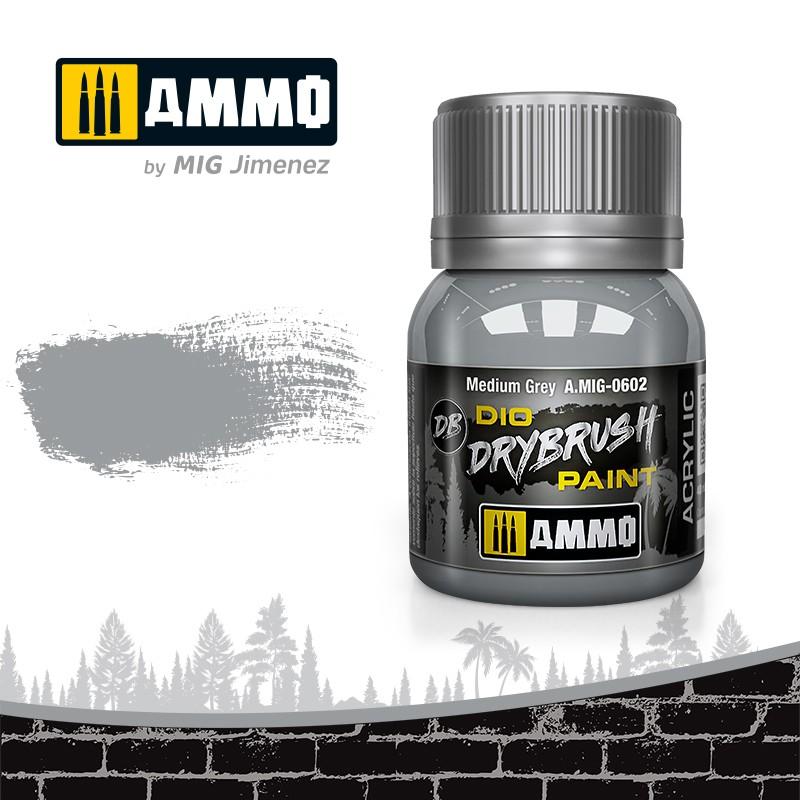 Ammo Drybrush Medium Grey 40ml