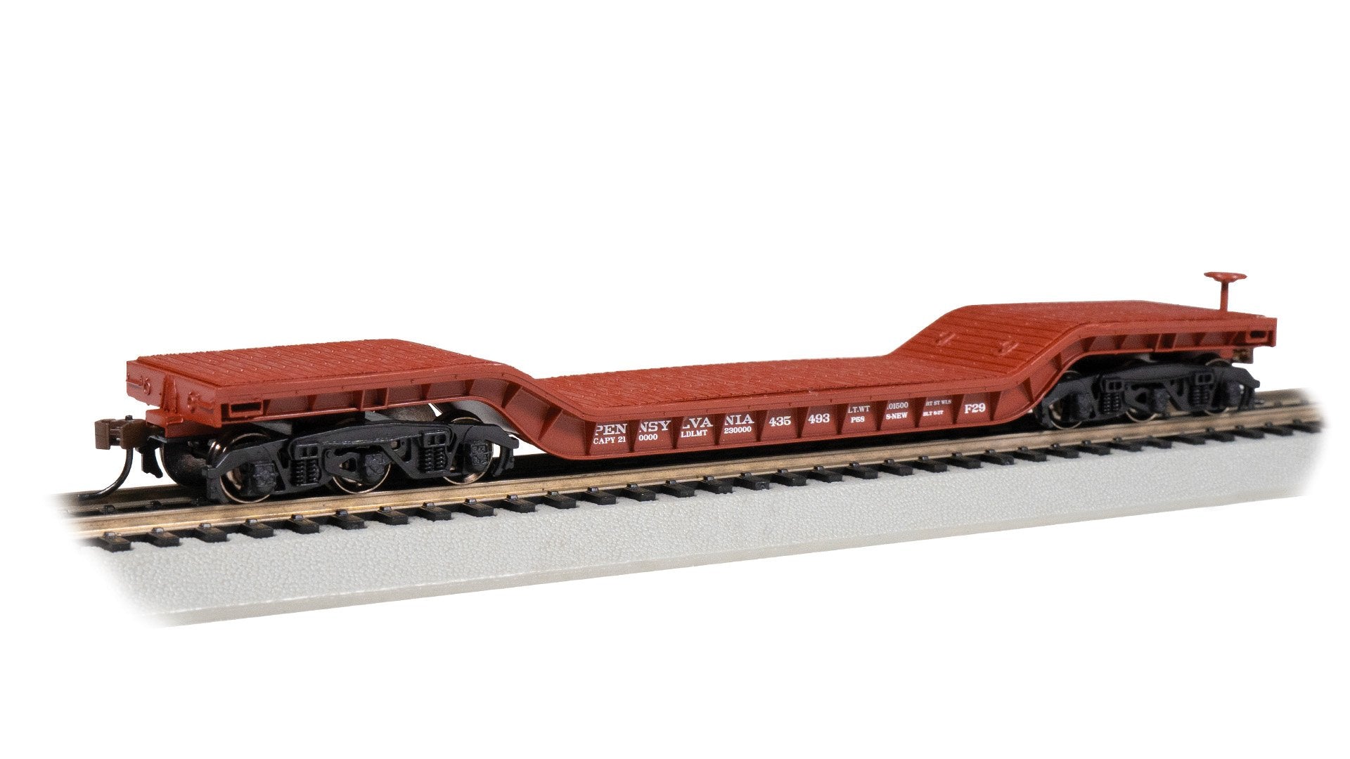 Bachmann Pennsylvania #435493 52ft Centre Depressed Flatcar. HO Scale