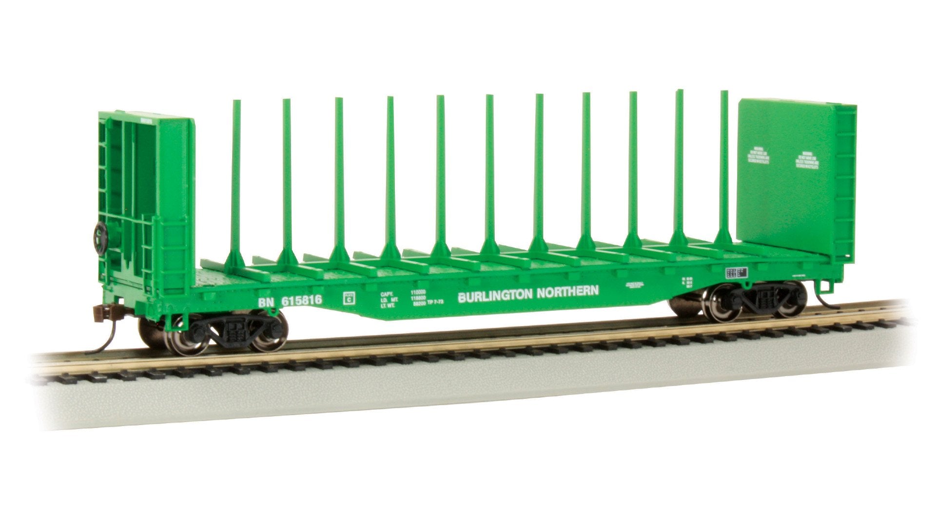 Bachmann, Burlington Northern 52ft Centre Beam Flatcar, HO Scale