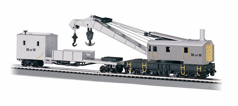 Bachmann Maintenance of Way 250 Ton Steam Crane & Boom Tender. HO