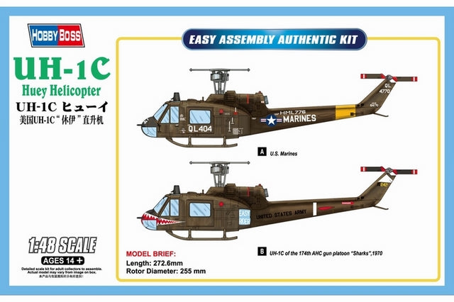 Hobbyboss 1:48 Uh-1C Huey Helicop