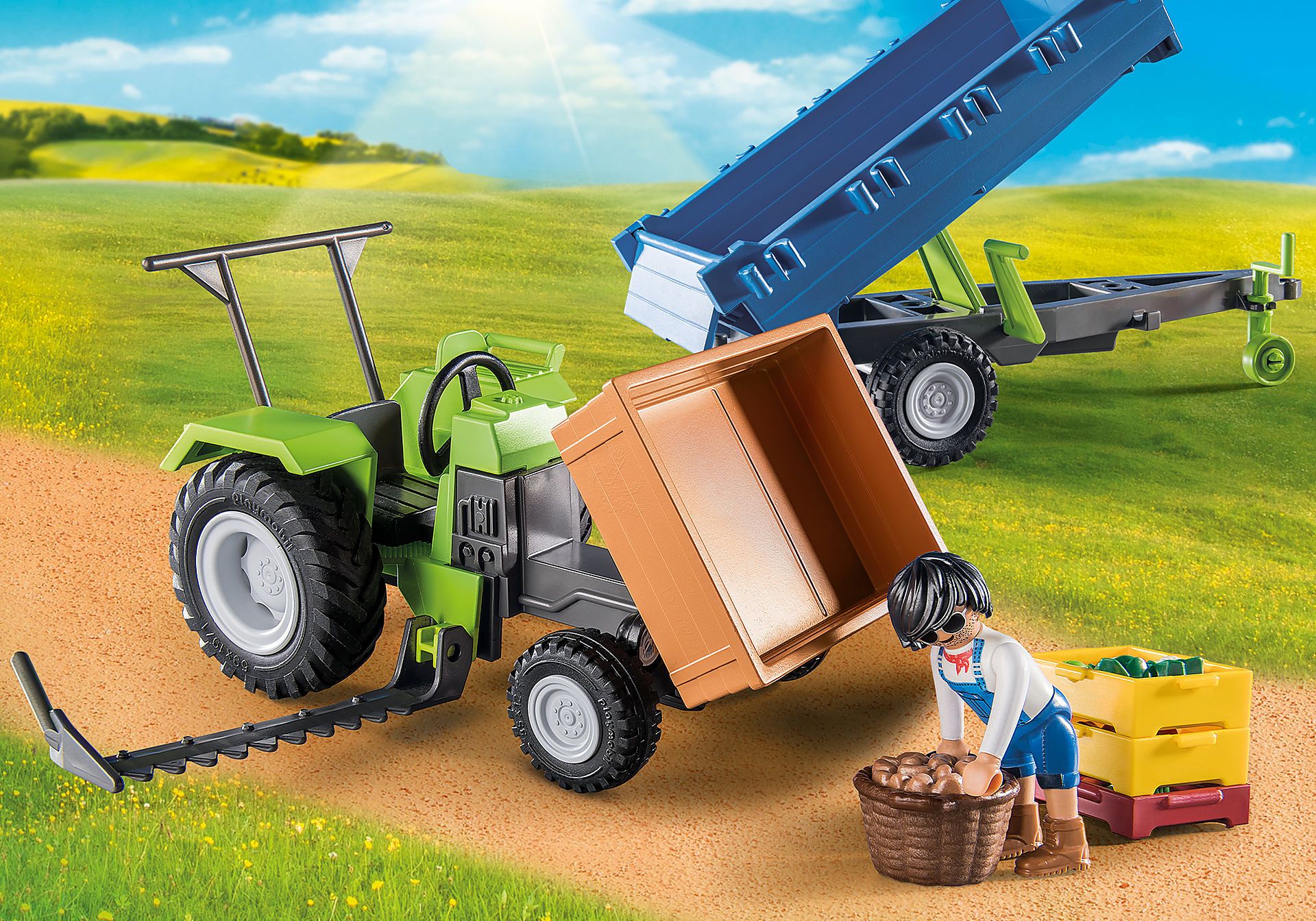 Playmobil Tractor with Trailer