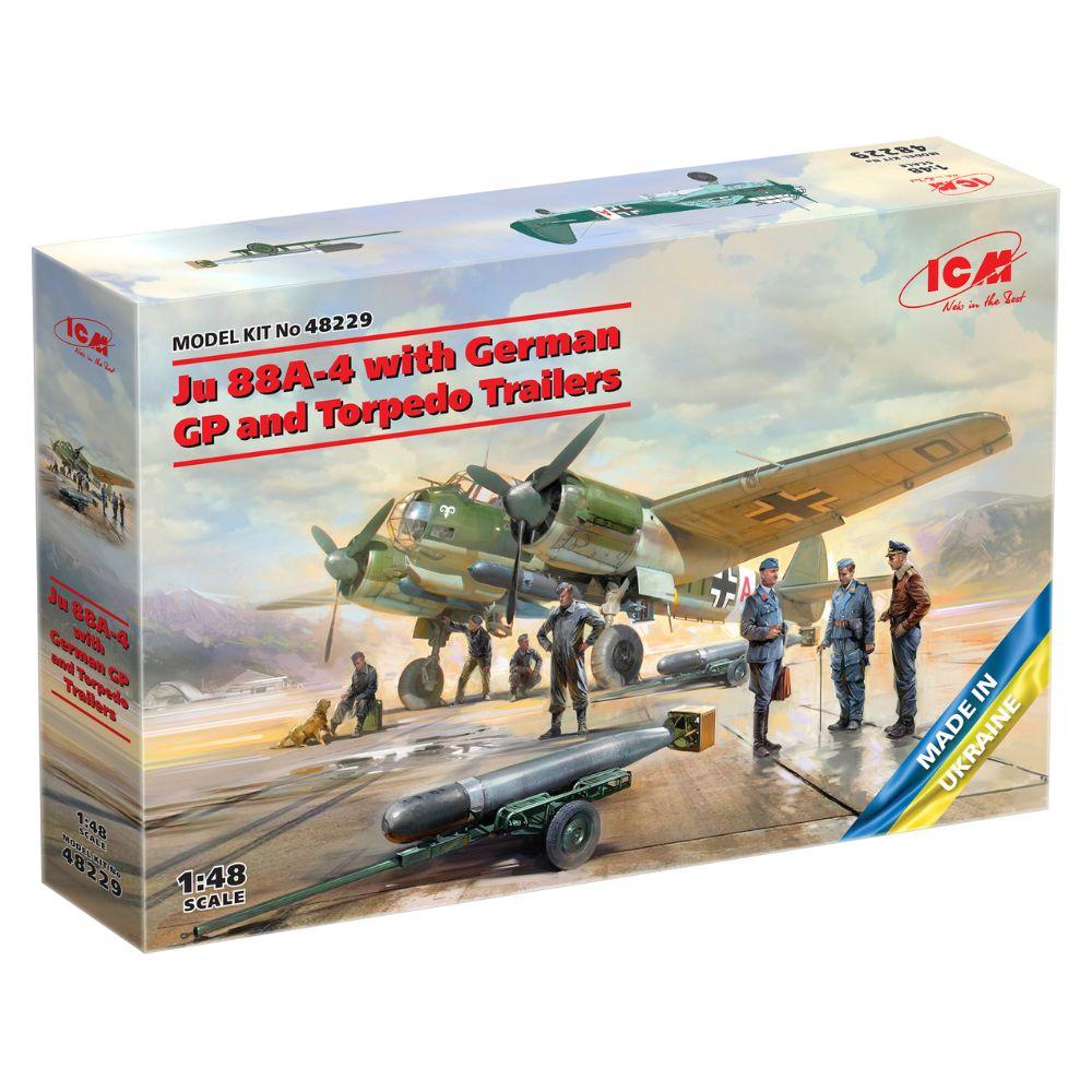 ICM 1:48 Ju 88A-4 w/German Personnel andTorpedo Trailers