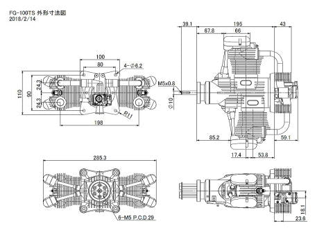 Saito FG-100Ts 4C Twin Gas Elec/IgnW/Mt