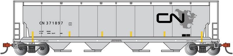 Bachmann Canadian National Nth America Logo 4-Bay Cyl. Grain Hopper. N