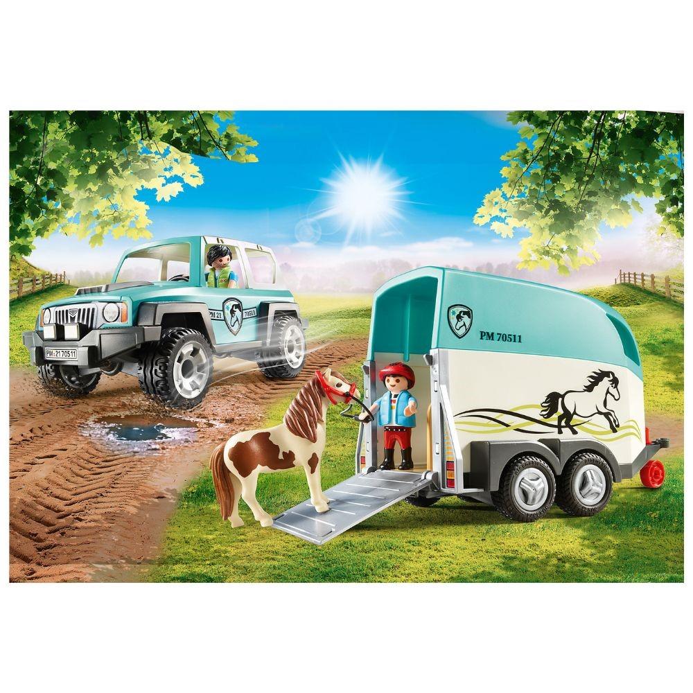 Playmobil Car with Pony Trailer