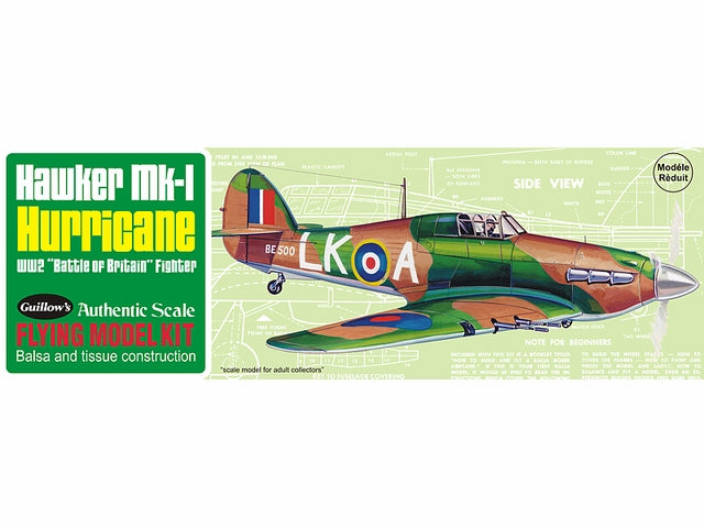 Guillows Hawker Hurricane Laser Cut Model Kit, 419mm WS