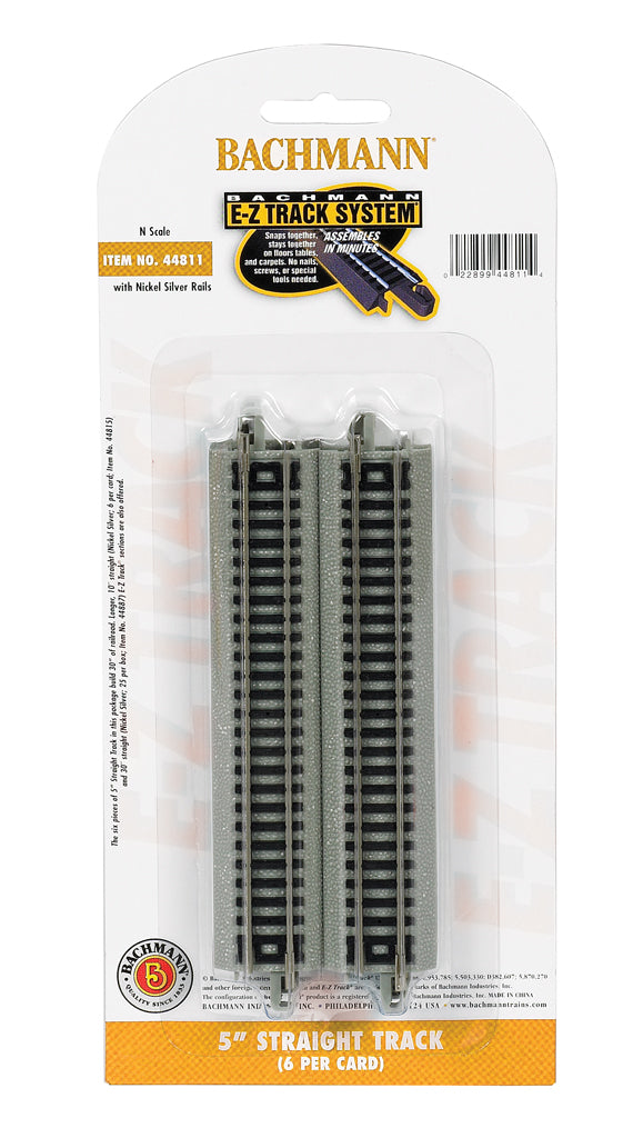 Bachmann 5" Straight Track, 6pcs, N Scale