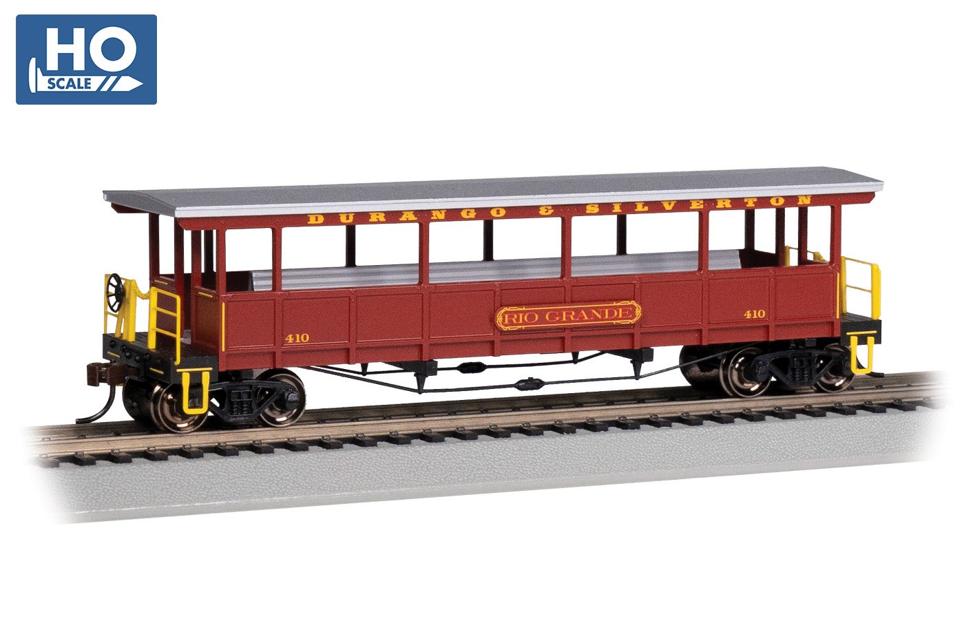 Bachmann, Durango & Silverton #410 OpenExcursion Car. HO Scale