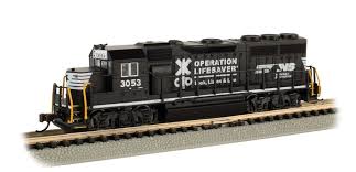 Bachmann Norfolk Sthn. Operation Lifesaver, GP40 Loco w/Headlight. N