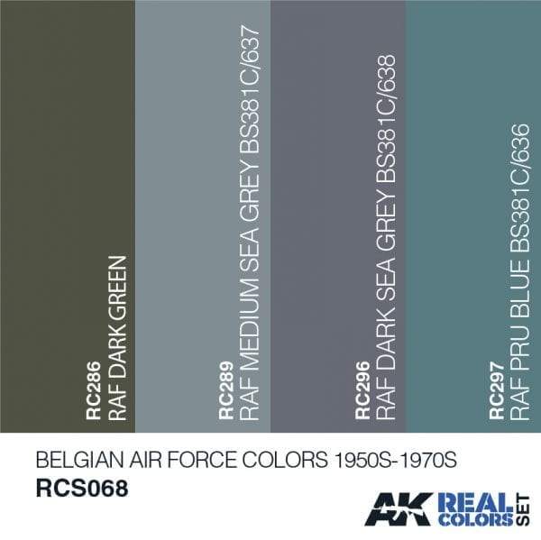 AK Interactive Real Colours Belgian AirForce Colours 1950S-1970S Set