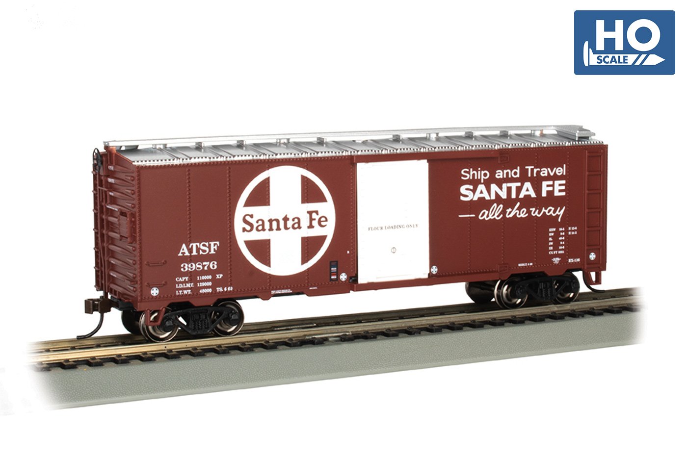 Bachmann Santa Fe #139876 Flour Only 40ft Boxcar. HO Scale