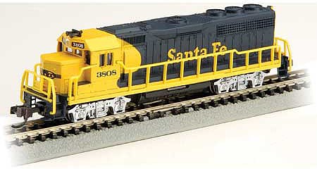 Bachmann Santa Fe #3808 EMD GP40 DieselLoco w/Headlight, Blu/Yell, N