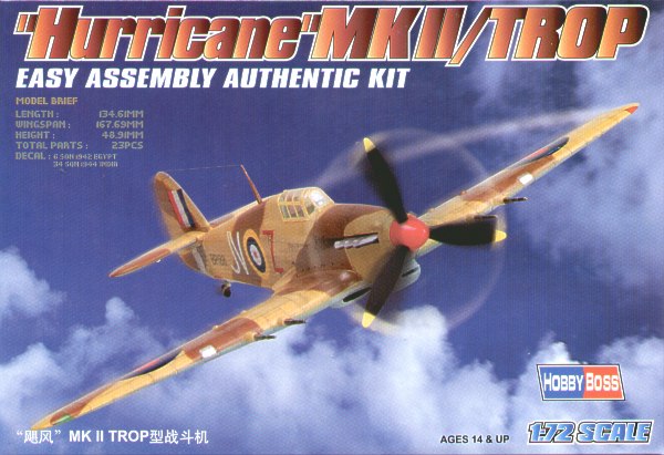 Hobbyboss 1:72 Hurricane Mk Ii Tr