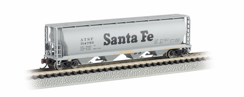 Bachmann Santa Fe 4-Bay Cylindrical Grain Hopper. N Scale