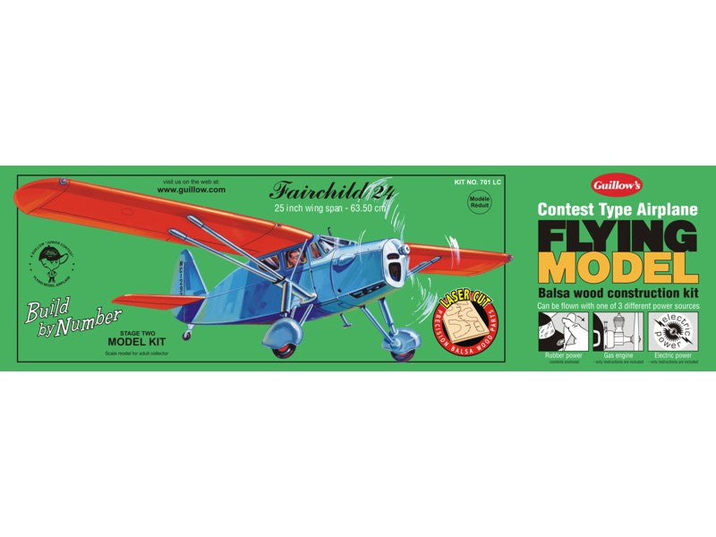 Guillows Fairchild 24 635mm WS Laser CutBalsa Model Kit