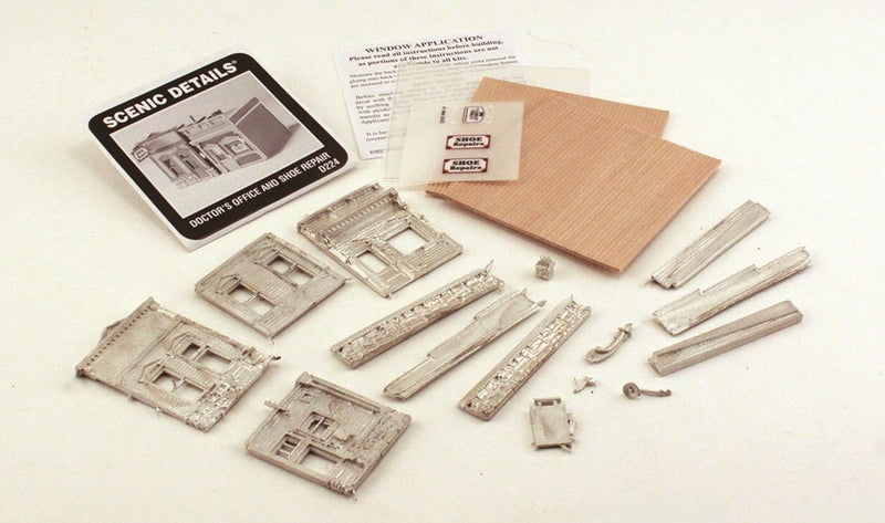Woodland Scenics Doctors Office & Shoe Repair Sd, HO Scale