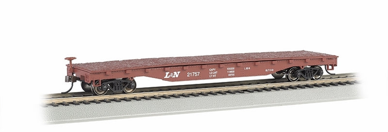 Bachmann Louis & Nashville #21757 52ft Flat Car Silver Series. HO