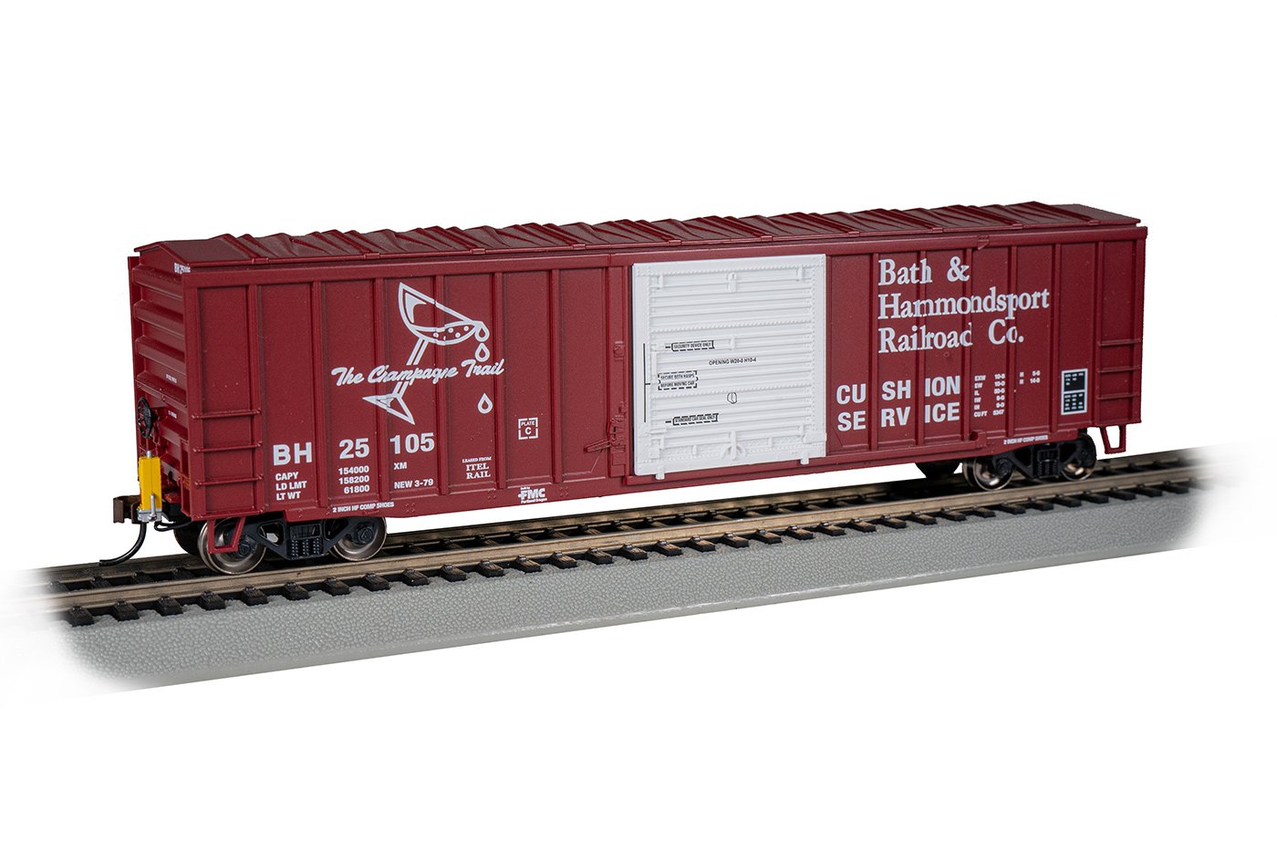 Bachmann Bath & Hammondsport #25105 50ftO/side Braced Boxcar w/FRED HO