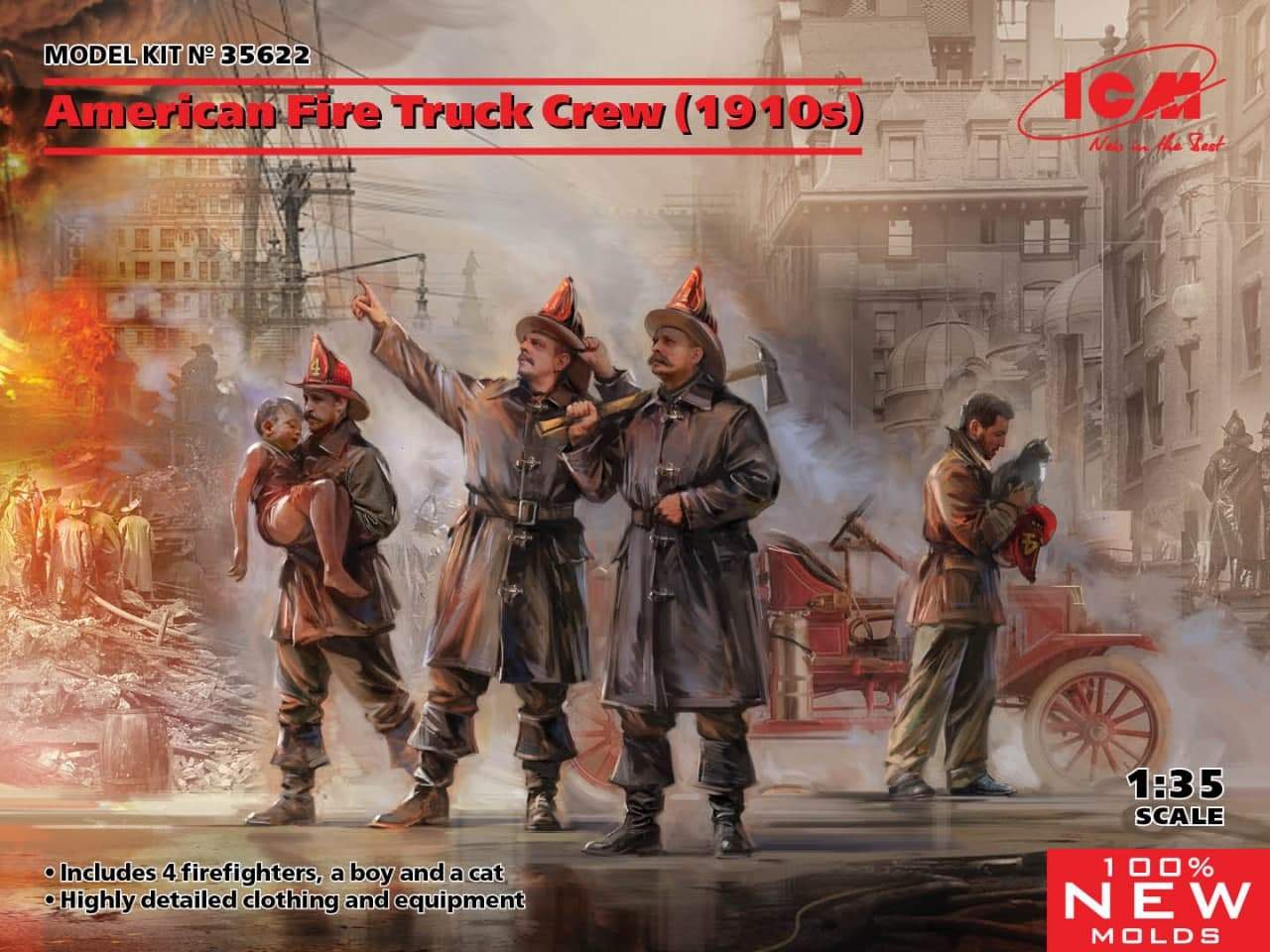 ICM 1:35 American Fire Truck Crew (1910)