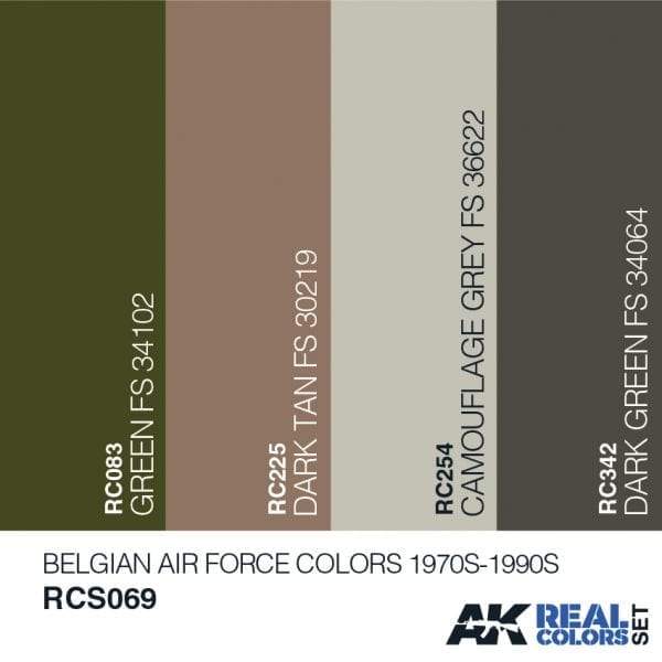 AK Interactive Real Colours Belgian AirForce Colours 1970S-1990S Set