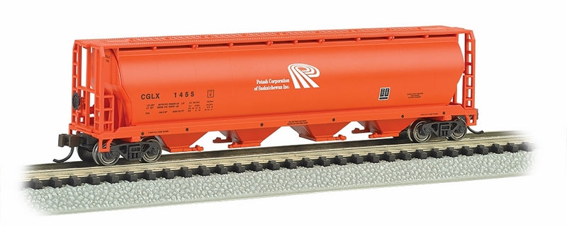 Bachmann Potash Corporation CGLX1455 4-Bay Cyl. Grain Hopper. N Scale