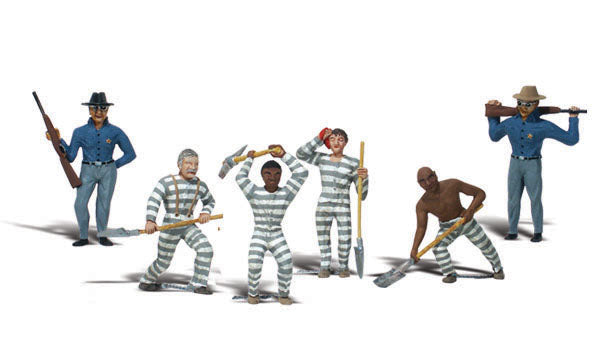 Woodland Scenics Chain Gang, 6 Figures,Ho Scale