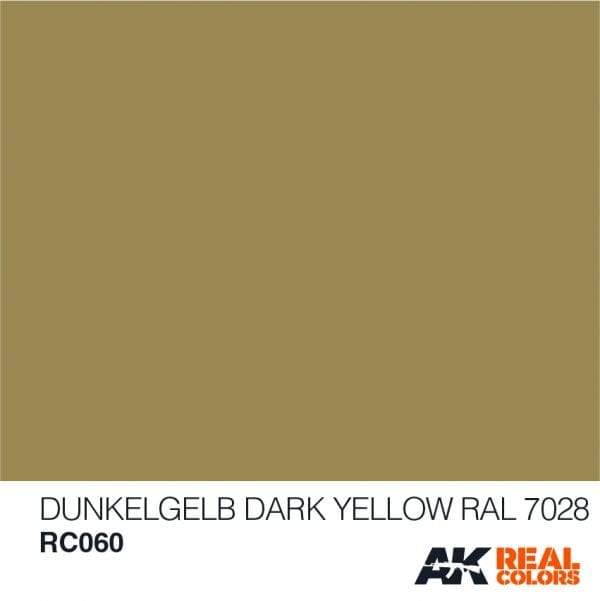 AK Interactive Real Colours Dunkelgelb-Dark Yellow RAL 7028  10ml