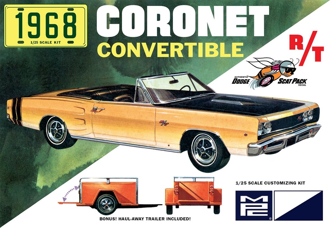 MPC 1:25 1968 Dodge Coronet Convertiblew/Trailer