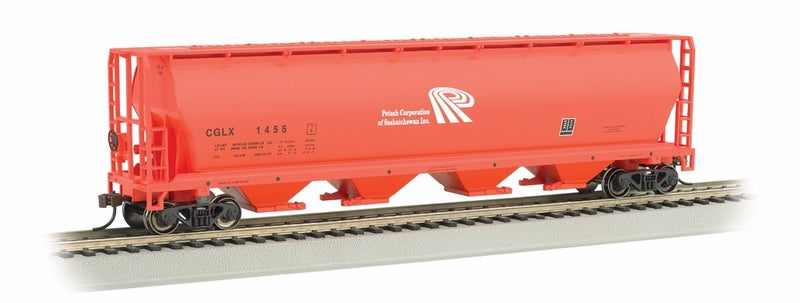 Bachmann Potash Corporation 4-Bay Cylindrical Grain Hopper. HO Scale