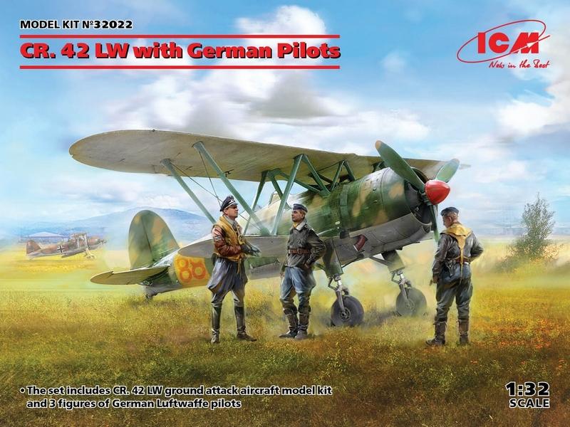 ICM 1:32 Cr.42 Lw Wwii German Aircraft With German Pilots