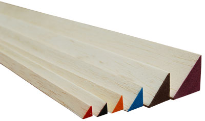 Balsawood Triangle Balsa 6.5X6.5X915Mm Red