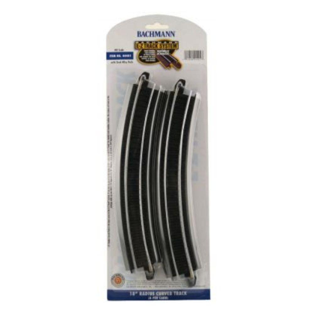 Bachmann 18" Radius Curved Track, 4/Pack, HO Scale