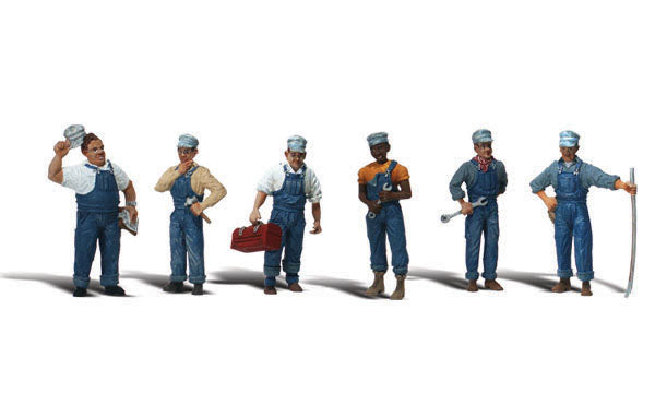 Woodland Scenics Train Mechanics, 6 Figures, HO Scale