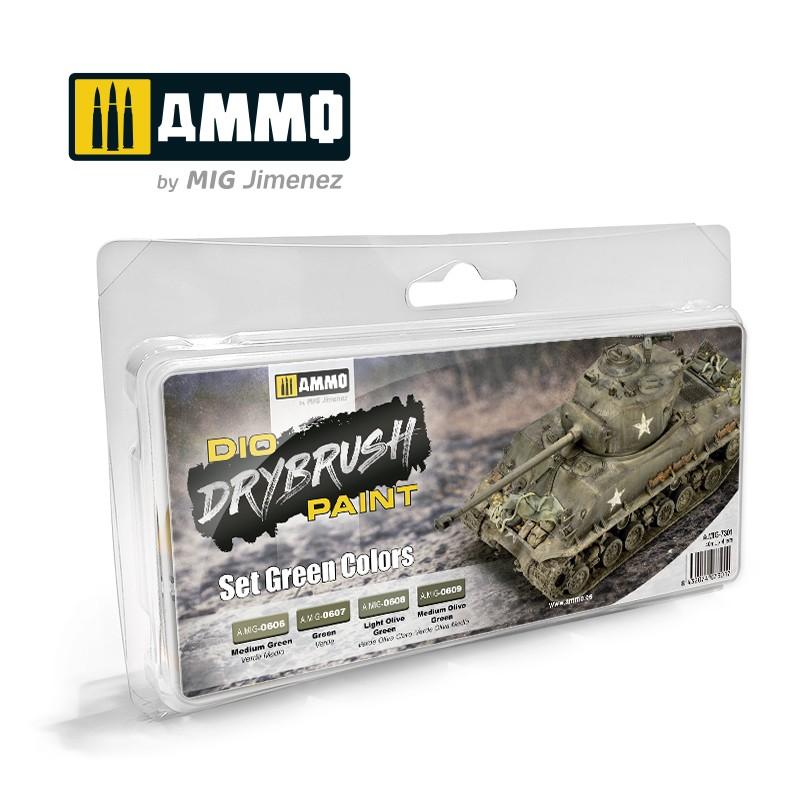 Ammo Drybrush Set Green Colours (4) 40ml