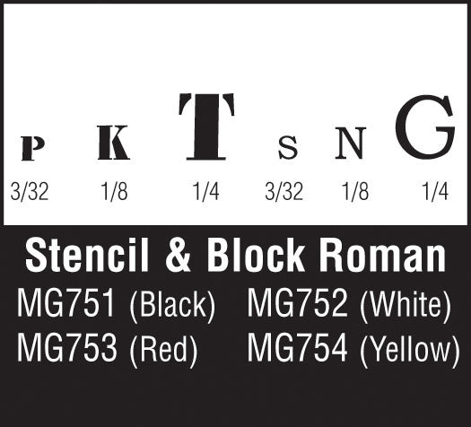 Woodland Scenics Stencil & Block Roman Yel Dt