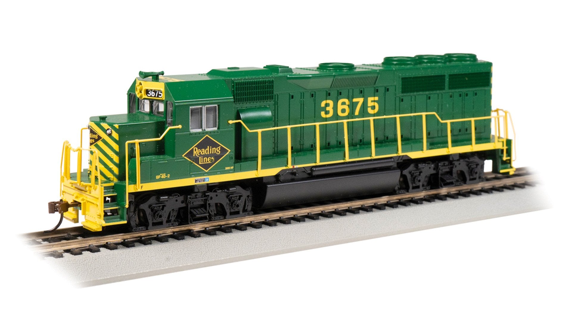 Bachmann Reading #3675 EMD GP40 Diesel Loco w/DCC/Sound, HO Scale