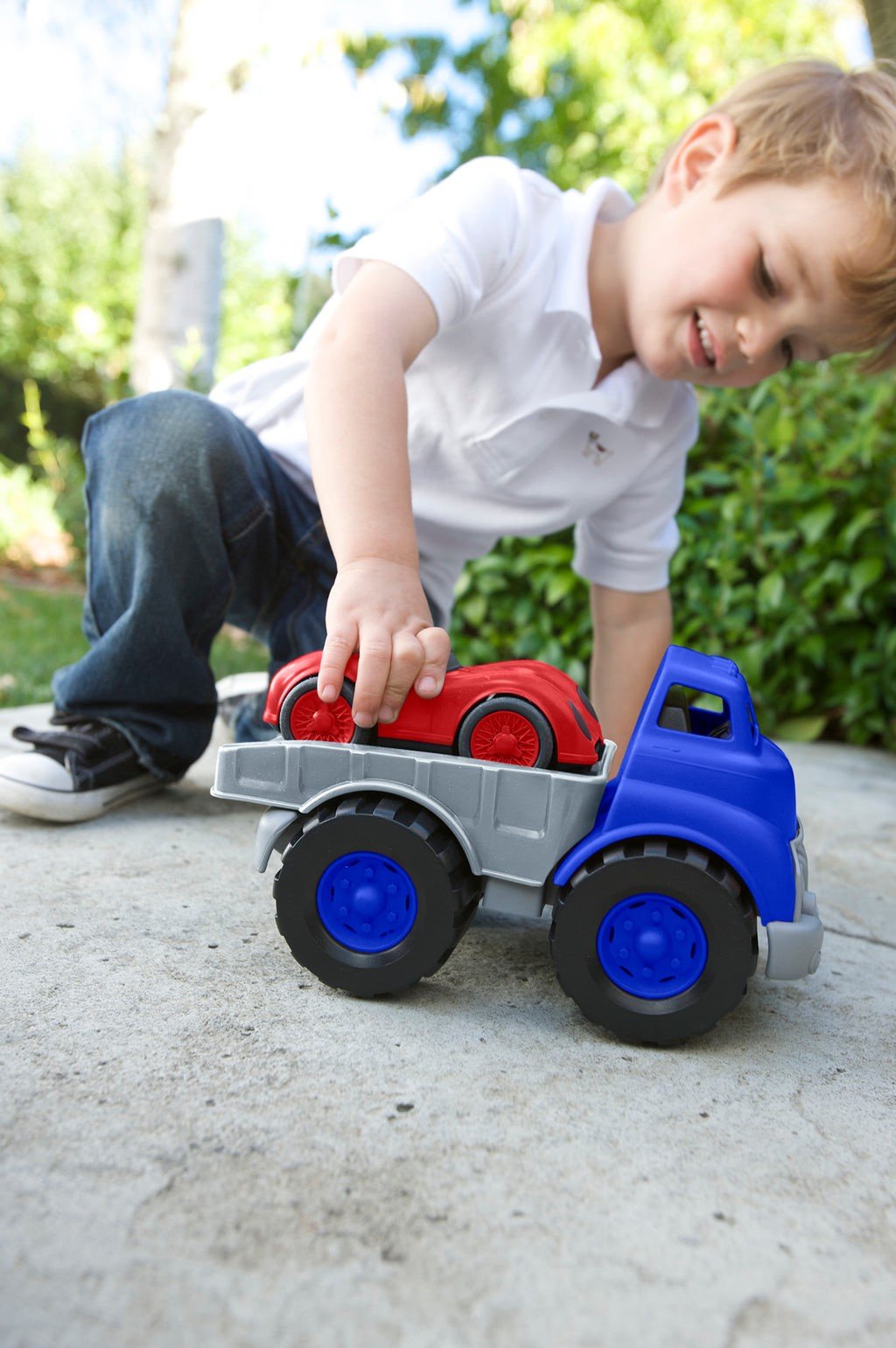 Green Toys Flatbed with Red Race Car