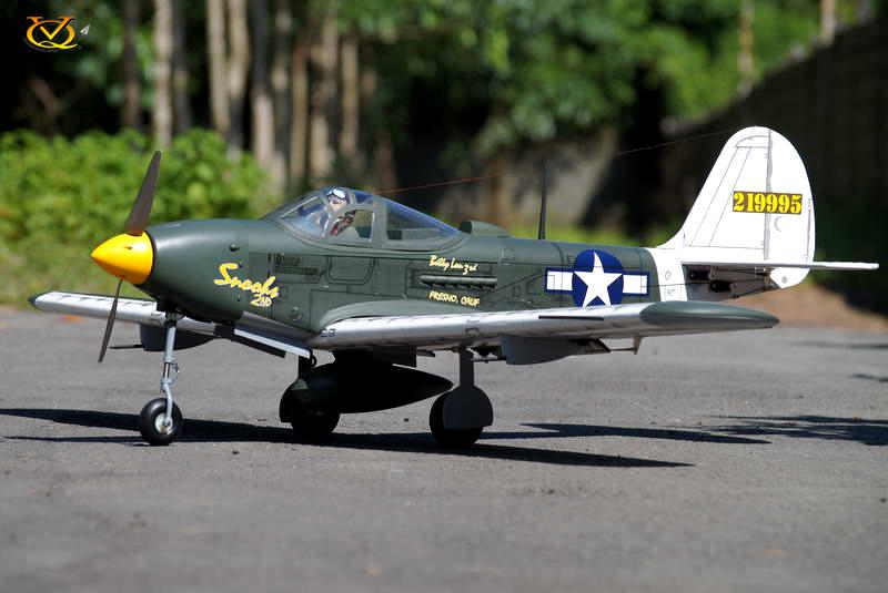 VQ Models P-39 Airacobra 46-62 /EP Summer Camo, 1580mm WS, 4Ch RC