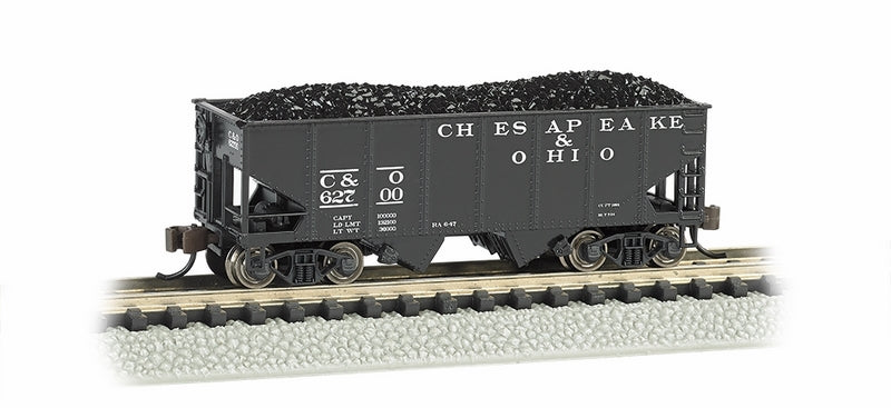 Bachmann Chesapeake & Ohio USRA 55 Ton 2-Bay Hopper+Load. N Scale